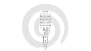 3d rendering of a microphone isolated in white studio background