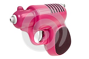 3d rendering of mini retro pink water gun isolated on white background.