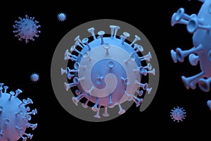 3D-rendering model of coronavirus