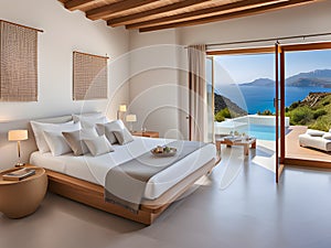 3d rendering modern bedroom interior design, Ai generated