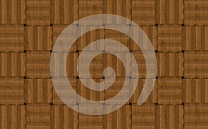 3d rendering. modern brown square pattern wood tiles wall background