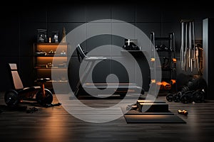3d rendering of a modern fitness room with gym equipment and equipment