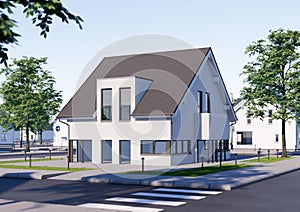 3D RENDERING OF MODERN HOUSE