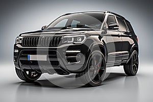 3d rendering of a modern suv car with studio light. 3d illustration of brandless car
