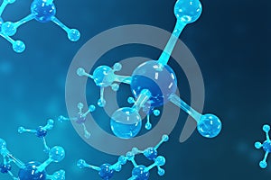 3D rendering molecules. Atoms bacgkround. Medical background for banner or flyer. Molecular structure at the atomic