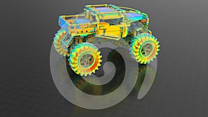 3D rendering - monster truck finite element analysis