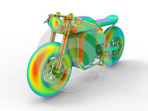 3D rendering - motorcycle structural analysis