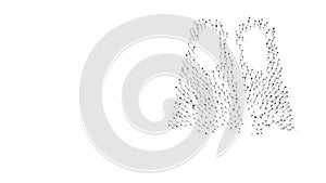 3d rendering of nails in shape of symbol of diving fins with shadows isolated on white background
