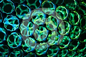 3D Rendering of nanotube structure, green science background