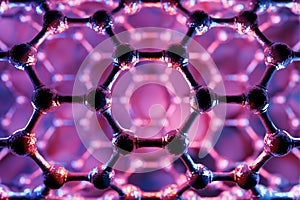 3D Rendering of nanotube structure, purple science background