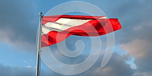 3d rendering of the national flag of the Austria