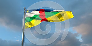 3d rendering of the national flag of the Central African Republic