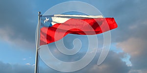 3d rendering of the national flag of the Chile