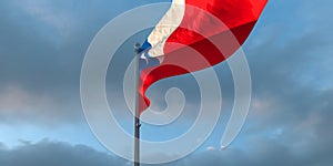 3d rendering of the national flag of the Chile