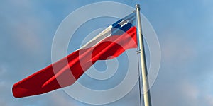 3d rendering of the national flag of the Chile