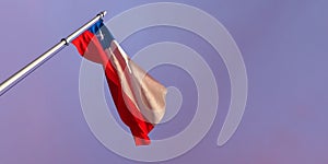 3d rendering of the national flag of the Chile