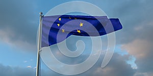 3d rendering of the national flag of the European Union