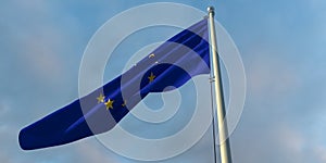 3d rendering of the national flag of the European Union