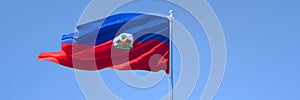 3D rendering of the national flag of Haiti waving in the wind