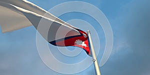 3d rendering of the national flag of the Nepal