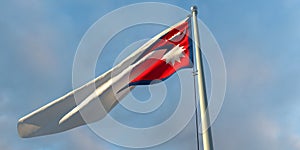 3d rendering of the national flag of the Nepal