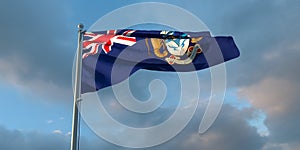 3d rendering of the national flag of the Tristan da Cunha