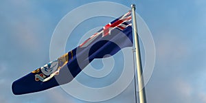 3d rendering of the national flag of the Tristan da Cunha