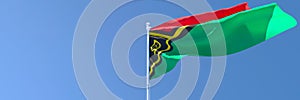 3D rendering of the national flag of Vanuatu waving in the wind