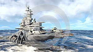 3D rendering of the naval ship