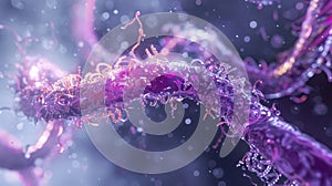 3D rendering of a nematodes digestive system displaying intricate structures such as the esophagus intestine and pharynx