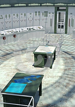 3D Rendering Nuclear Power Plant Control Room