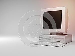 3D rendering of an old vintage computer