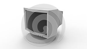 3d rendering of an old vintage computer monitor screen