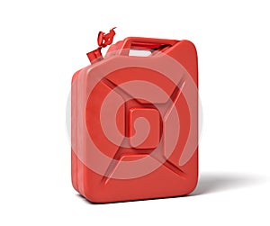 3d rendering of open red gas can isolated on white background.