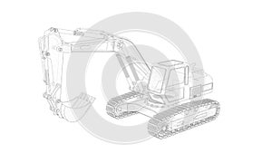 3D rendering - outlined earthmover