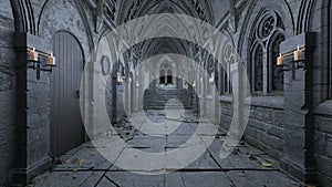 3D rendering of the palace corridor