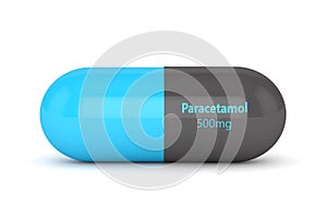 3d rendering of paracetamol pill over white