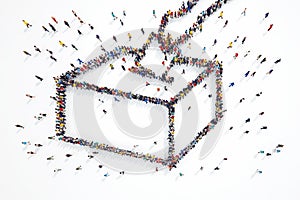 3D rendering of people elections