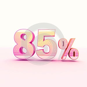 3D Rendering Pink and Yellow Color Percentage