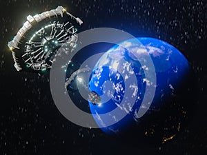 3D rendering of Planet Earth - broadband internet system to meet the needs of consumers