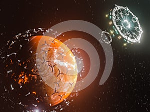 3D rendering of Planet Mars - broadband internet system to meet the needs of consumers