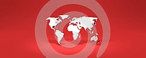 3D rendering planisphere on red background