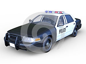 3D rendering of a police car