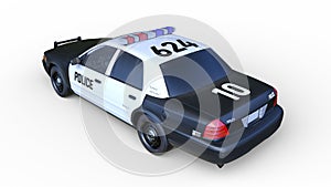 3D rendering of a police car