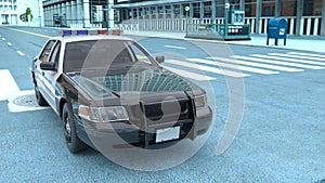 3D rendering of a police car