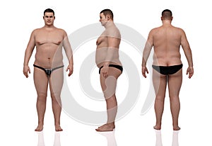 3D Rendering : Portrait of standing male endomorphheavy weight body type