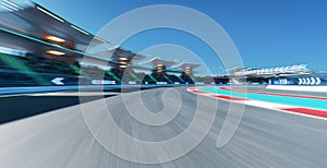 3d rendering racing concept of daytime scene futuristic racetrack