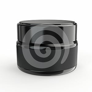 3D rendering Realistic cosmetic jar with lid and label on a white background. Cosmetic template for cream mock up