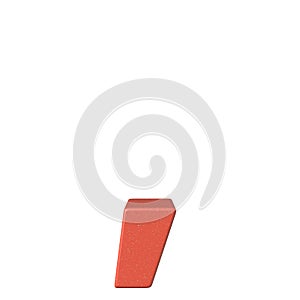 3D rendering of a red apostrophe sign isolated on a white background