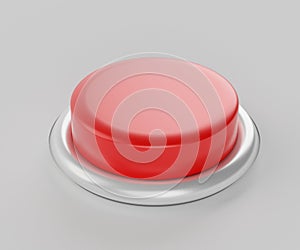 3d rendering of red button on white backgroud